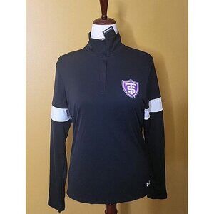 Under Armour University St Thomas Zip‎ Up Black Women Large 1/4 Zip AntiOdor SPF